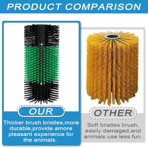 2psc Livestock Scratching Brush with 8 Screws – Cattle and Horse Grooming Brushes, Itch Relief for Horse, Goat, Cattle，Cow,Sheep， and Pig，Animal Back Scratching – Black & Green - size: 2pcs