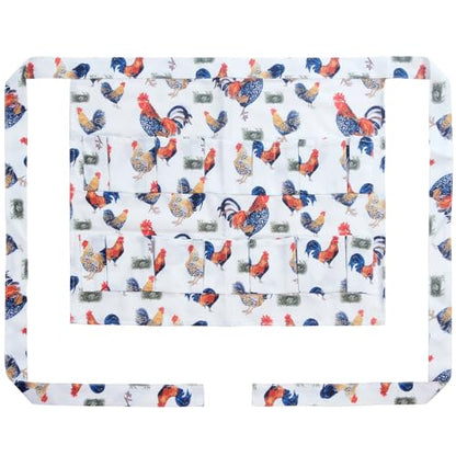 Sefiron Chicken Egg Collecting Apron,12 Deep Pockets for Hense,Duck,Goose Eggs - color: White