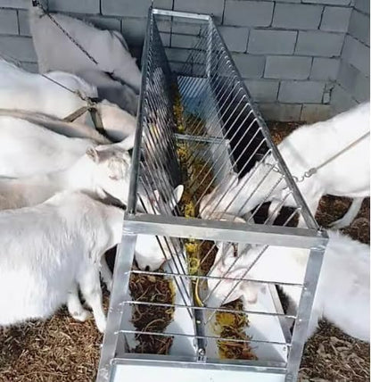 Dual-Functional Hay Feeder for Goats Up to Feed 14 Livestocks, 92 Gallon Heavy-Duty Goat Feeders with Sturdy Frame and Material, Horse Sheep Goat Mineral Feeder Lasting-Use in Outdoors&Farms