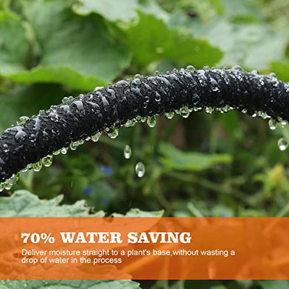 Soaker Hose 10 FT for Garden 1/2" Diameter Irrigation Hose Save 70% of Water Solid Brass Interface Eminently Suitable for Lawn and Garden Beds Cover - size: Brass 10FT