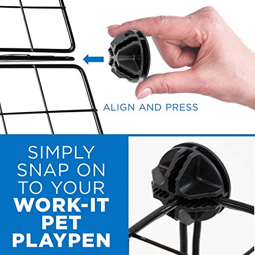 Work-It! Pet Playpen, Foldable Metal Exercise Pen | Small Animal Cage Indoor/Outdoor Metal Wire Fence for Rabbits, Guinea Pigs, Small Animals | Portable Kennel Crate Fence with Configurable 12 Panels