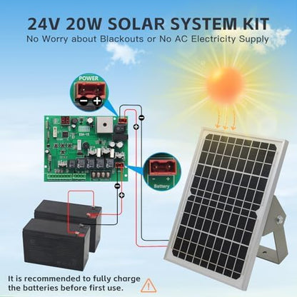 X X-HOUSE C05 Automatic Gate Opener with Solar Panel & Batteries for Light to Medium Duty Dual Swing Gates Up to 770lb per Arm Electric Gate Opener with 2 Remotes Complete Kit Solar Powered - size: 770lb Solar Dual Gate Opener