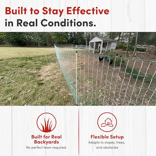 RentACoop Poultry Netting Electric Fence - 48" H x 168' L - Electric Poultry Enclosure for Chickens, Ducks, Turkeys - Suitable for 4-Week-Old Chickens/Older and Adult Poultry - Energizer Not Included - size: 168' x 48"