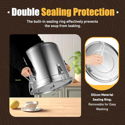 33L (8.72 gal) Stainless Steel Food Storage Container with Lid, Airtight Locking Bucket for Rice, Flour, Pet Food - Food Grade 304, Commercial & Home Kitchen, 405 oz Capacity (8.72 gal) - size: 8.72 gal