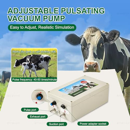Upgrade 2-in-1 Goats and Cows Milking Machine, 0.8Gal/3L Food-Grade Stainless Steel Bucket with 5200mAh Built-in Rechargeable Battery, 4 Teat Cups, Cordless Pulsation Vaccum Electric Milking Machine - size: 3L Two-in-One Milking Machine