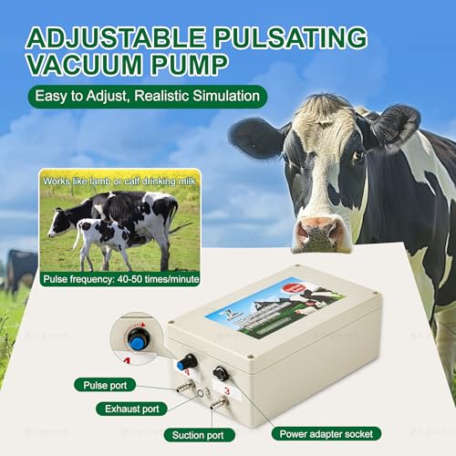 Upgrade 2-in-1 Goats and Cows Milking Machine, 1.85Gal/7L Food-Grade Stainless Steel Bucket with 5200mAh Built-in Rechargeable Battery, 4 Teat Cups, Cordless Pulsation Vaccum Electric Milking Machine - size: 7L Two-in-One Milking Machine
