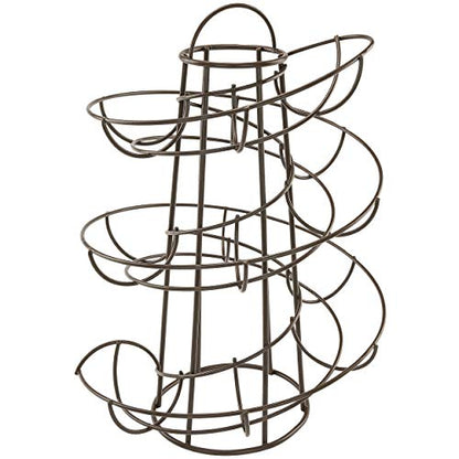 Egg Skelter Deluxe – Modern Spiraling Dispenser Rack, Brown, Stylish Kitchen Storage for Eggs - color: Brown