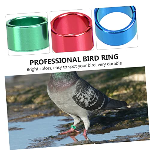 Happyyami 18pcs Bird Leg Bands Pigeon Foot Bands Aluminum Material Bright Identification Rings for Pigeons Birds Random Color