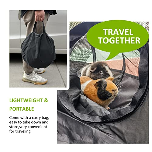 Guinea Pigs Playpen with Surround Tunnel,Pop Open Tent with Tube for Dwarf Rabbits,Chinchilla,Ferret and Other Small Animals to Run and Exercise Indoor or Outdoor (Playpen with Tunnel) - style: Playpen with Tunnel