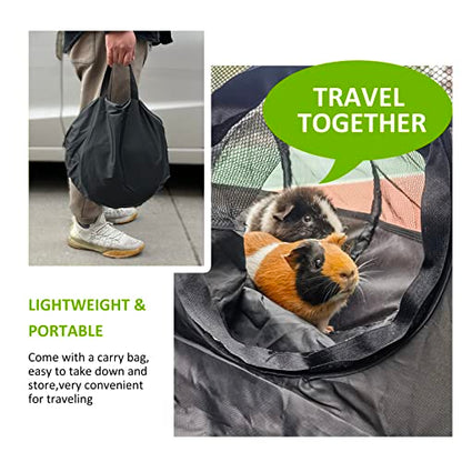 Guinea Pigs Playpen with Surround Tunnel,Pop Open Tent with Tube for Dwarf Rabbits,Chinchilla,Ferret and Other Small Animals to Run and Exercise Indoor or Outdoor (Playpen with Tunnel) - style: Playpen with Tunnel