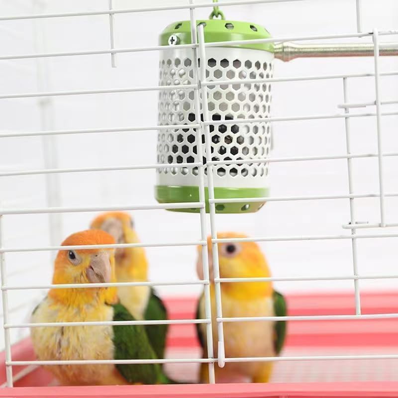 MANON ROSA Bird Cage Heater for Parakeets Chickens Parrots - Thermostatic Socket, Non-Light Emitting Lamp with 2 Ceramic Bulbs (E27 110V) - Small Pet Winter Warming Equipment(50W&100W)