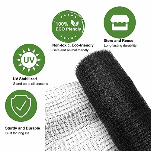 KLEWEE Bird Netting, 7.5 x 25 FT Heavy Plastic Duty Garden Netting to Protect Fruit Trees, Plants and Vegetables Against Birds, Deer, Squirrels and Other Animals - size: 7.5 x 25 FT