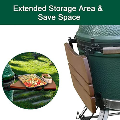 Side Shelves Big Green Egg Accessories, Composite 3 Slat Egg Mates for Large Big Green Egg with Folding Side Shelves Replacement Parts Grill & Smoker Accessories - size: L3 Side Shelves