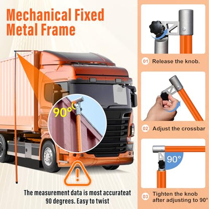 20 FT Load Height Measuring Stick,Height Stick,Sturdy Fiberglass Truck Height Stick with Adjustable Pole,Non-Conductive Accurately Measures Stick with Carrying Bag,Retractable Height Stick for Trucks - size: 20FT