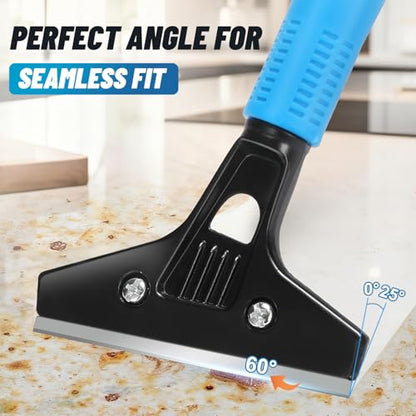 Floor Scraper Heavy Duty, Adjustable 8"-72" Long Handle Razor Blade Scraper Tool, 4 Inch Durable Paint Scraper for Cleaning Floors Walls Tile Glass Adhesive Wallpaper Popcorn Ceiling Gum (2 Pack)