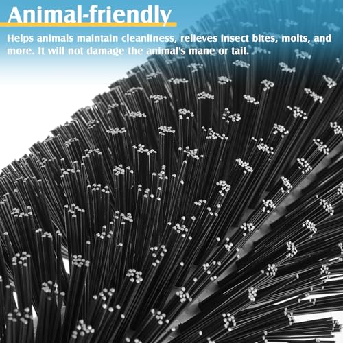 3 Pack Livestock Scratching Brush Itch Relief Horse Scratching Post Self-grooming Goat Scratcher with Durable Screws for Horse Pony Goat Sheep Pig Donkey (Black) - color: Black