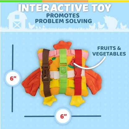 Buckle Toys - BokBok Chicken - Learning Activity Toddler Plane Travel Essential Toy - Develop Motor Skills and Problem Solving - color: Bokbok Chicken