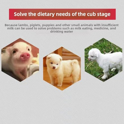 3L Plastic Animal Feeding Bottle for Baby Goats,Lambs,Piglets,Puppies,Calves | Multi-Pacifier Farm Feeder for Livestock Pets