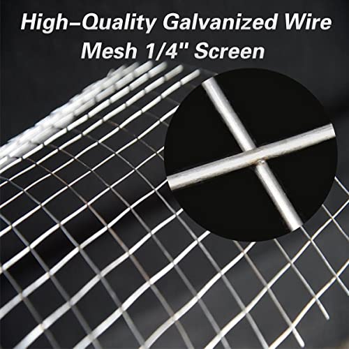 Hardware Cloth 20'' x 20' 1/4 in Galvanized Wire Mesh Roll (23 GA) Chicken Wire Fence Roll for Chicken Pen/coop Fences, Screen mesh, Rabbit/Snake Fences, Poultry enclosures, Handicraft Making, etc. - size: 20In x 20Ft