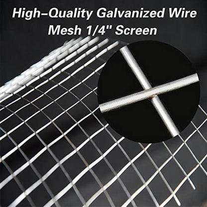 Hardware Cloth 20'' x 20' 1/4 in Galvanized Wire Mesh Roll (23 GA) Chicken Wire Fence Roll for Chicken Pen/coop Fences, Screen mesh, Rabbit/Snake Fences, Poultry enclosures, Handicraft Making, etc. - size: 20In x 20Ft
