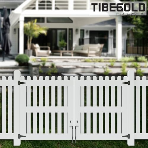 18" Heavy Duty Cane Bolt Gate Drop Rod, Extra Thick Gate Ground Latch Hardware for Wood PVC Vinyl Metal Fences Gates, Wrought Iron Doors Stopper Gate Latches, Black Finish, 1 Pack - size: 18 Inch