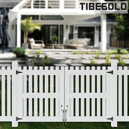 24" Heavy Duty Cane Bolt Gate Drop Rod, Extra Thick Gate Ground Latch Hardware for Wood PVC Vinyl Metal Fences Gates, Wrought Iron Doors Stopper Gate Latches, Black Finish, 1 Pack - size: 24 Inch