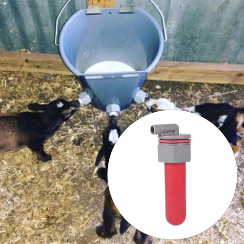Calf Feeder Pacifier, Soft Feeding Teat, Anti Backflow with Fixed Base Drinking Nipple for, Lamb, Donkey Feeding Device
