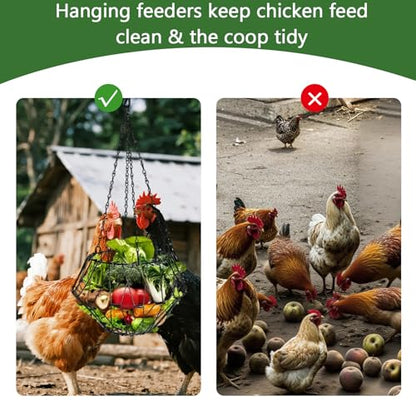 Hanging Chicken Feeder, Foldable Poultry Feeder Basket for Chicken Duck Coop, 1 Pcs - size: L-1 Pcs