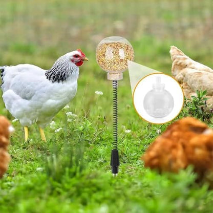 2 Pack Chicken Peck Toy Slow Feed Release Toy Chicken Feeder Ball Swing Feeder Pecking Toy for Hens Chicken Birds Parrots