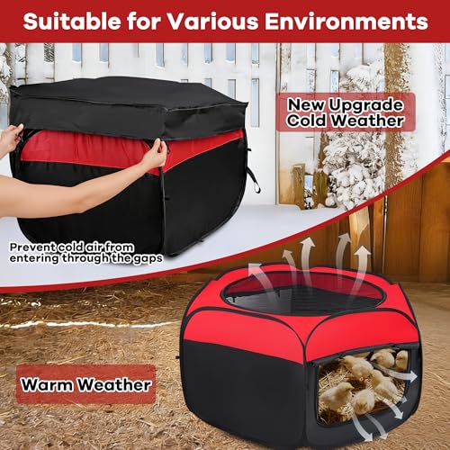 Brooder Box for Chicks, Chicken Brooder Box Starter Kit Up to 15 Baby Chicken Cage Coop