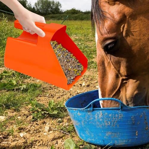 Stackable Livestock Feed Scoop - Heavy Duty Grain Measuring Scooper, Large Dry Goods Container | Animal Feeding Supplies, Durable Farm Ranch