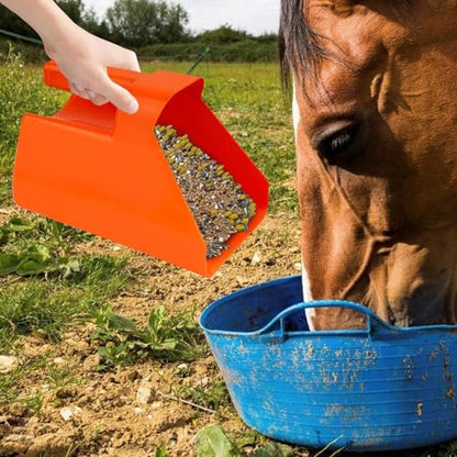 Stackable Livestock Feed Scoop - Heavy Duty Grain Measuring Scooper, Large Dry Goods Container | Animal Feeding Supplies, Durable Farm Ranch
