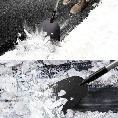 Walensee Flat Shovel, Heavy Duty Floor Scraper Long Handle for Weeding, Moss Removal, Lawn Edging & Outdoor Cleaning, Metal Garden Cleaning Shovel Scraper for Patio, Driveway, Sidewalk, Yard