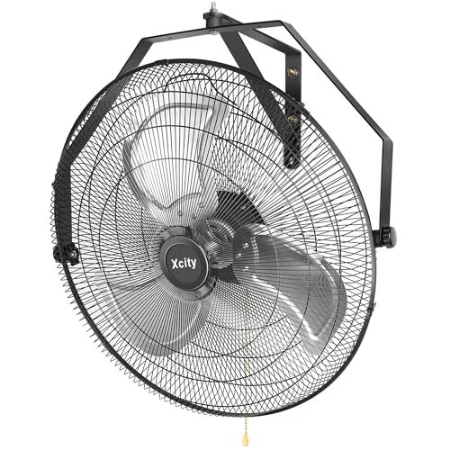 Xcity Wall Mount Fan 18", 3-Speed, Multi-angle Adjustment Model | 4400 CFM, 150°Oscillation & 360°Tilt Angle, 6 ft Cord, Outdoor , Patios，Greenhouse - size: 18'' Pro
