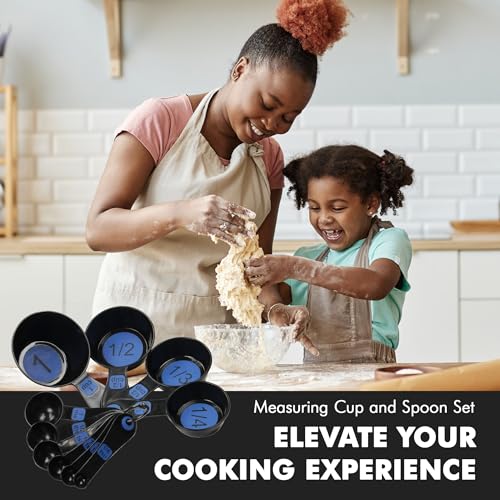 Chef Craft Easy to Read Plastic, Measuring Cup Set, 10 piece set, Blue - color: Blue