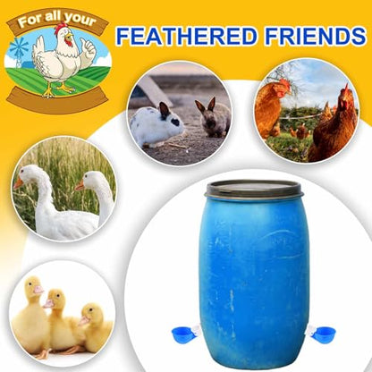 Tanlade 50 Packs Chicken Waterer Cups Large Chicken Feeder, Automatic Waterer Cups Kit for Poultry Chicks Duck Goose Turkey Bunny(Blue) - color: Blue