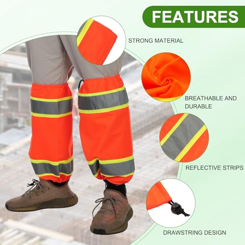 PATIKIL High Visibility Leg Gaiters Reflective Work Boot Gaiters Two-tone Leg Gaiter Unisex-Adult - color: Multicolor
