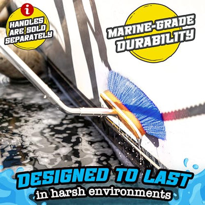 Salty Captain Medium Bristle Boat Deck Brush – Versatile Cleaning for Non-Skid, Fiberglass & Painted Surfaces – Durable Marine-Grade Design - style: Brush Medium (Pole not included)