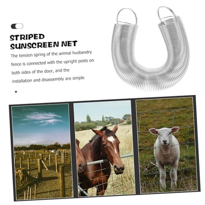 POPETPOP Electric Fence Spring Gate Kit Durable Stainless Steel Tension Spring for Livestock Fencing Weather Resistant Gate Handle Accessory User Friendly Design for Easy Operation