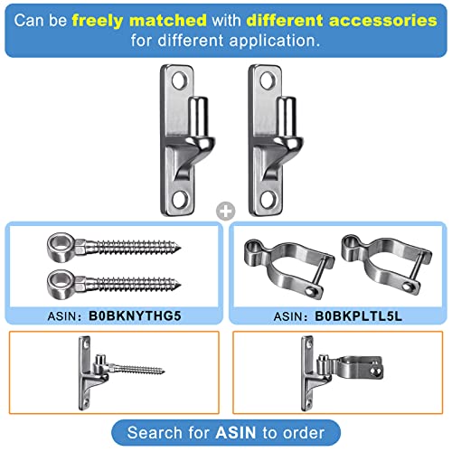 Insaga 304 Stainless Steel Gate Hinges 2 Pcs, Heavy Duty Wall Mount Hinges with 5/8" Pin, One-Piece Casting Farm & Chain Link Fence Gate Hardware - color: Silver-SS-Pin-2Pcs