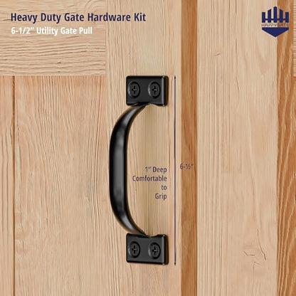 Fence Gate Hardware Kit, Heavy Duty Gate Kit for Wooden Fence with Self Locking Gate Latch, 6in T-Strap Gate Hinges, Door Pull Handle, Gate Hinges and Latch Set for Wooden Vinyl Fence