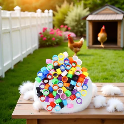 100 Pcs Multicolor 8mm Poultry Leg Rings, 10 Colors Foot Bird Identification Leg Bands Clip-on Rings for Birds, Ducks and Chickens, Poultry Habitat Supplies