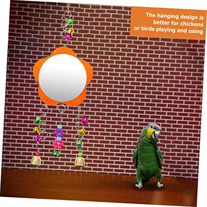 Totority Hanging Rooster Mirror Toy for Chickens Durable Pet Cage Accessory for Fun and Entertainment Gardens and Farms for Birds and Livestock