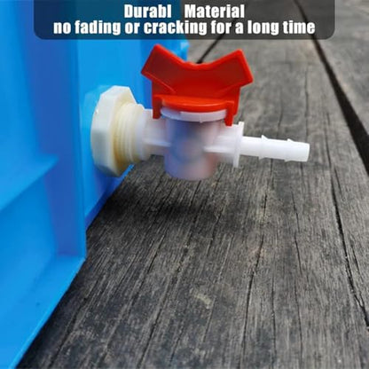 4pcs Rabbit Watering System Bucket Connector Kit to ID 5/16" Hose,Poultry Watering Equipment, Animal Water Dispenser,Includes Bulkhead Fitting, Barb Ball Valve and Mesh Washer (A)