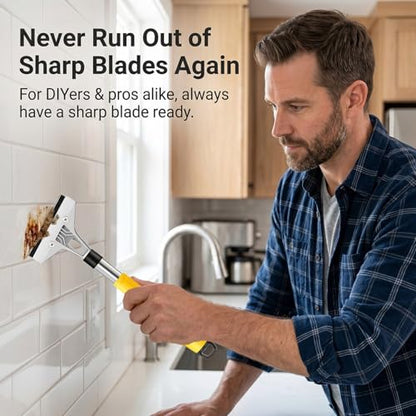 30 Pack 4 Inch Scraper Blades, High-Carbon Steel, with Storage Box | Stays Sharp Through Full Paint Jobs, 5× Wider Coverage, Fits Most 4-inch Scrapers, Safe on Glass Stovetops and Tiles - color: 30pcs Replacement Blades