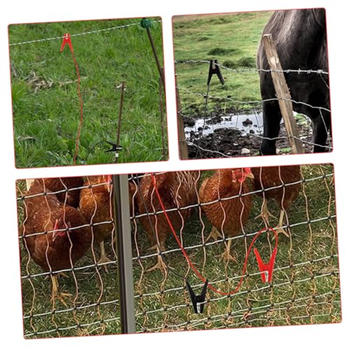 2pcs Electric Netting Fence Jump Leads Solar Fence Charger Connect Wire Pp Material Weatherproof Simple Clip Fencing System Accessories