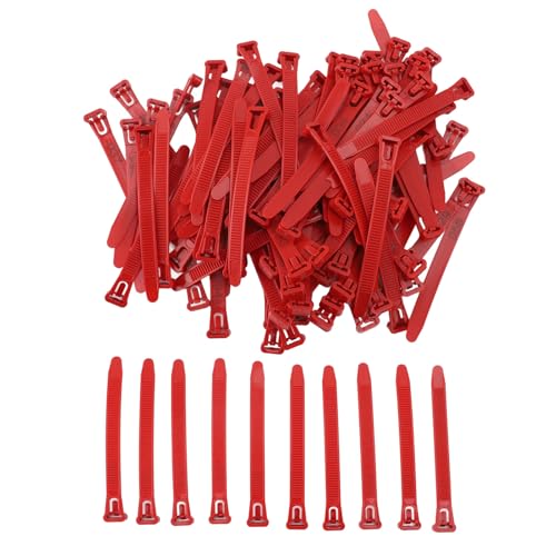 ZJchao Chicken Leg Bands, Adjustable Plastic Poultry Identification Leg Rings with Clear Colorfast Number Engraving for Duck Goose Chicken (Red) - color: Red