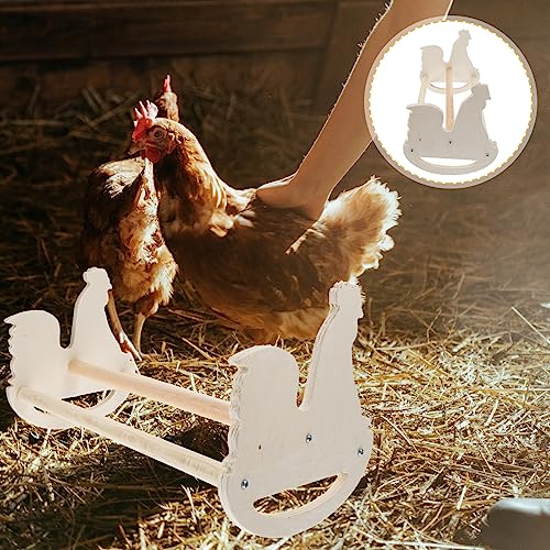 Ipetboom Chicken Swing Chicken Perch Natural Wooden Jungle Gym Roosting Bar Chick Stand for Hens Handmade Coop Swing Toys