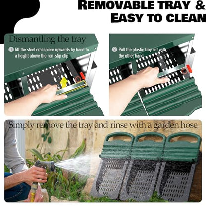 Chicken Nesting Boxes for Laying Eggs - 4 Compartment Roll Away Nesting Box for Chickens Coop with Adjustable Legs,Chicken Perch ＆ Roll Out Egg Tray,Curtains and 4 Fake Eggs Help Hen for Laying Eggs