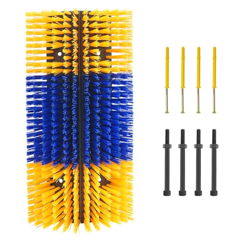 Large Size Livestock Scratching Brush Goat Scratcher Tool Full Massage Grooming Brushes with 8 Screws for Cow,Cattle,Cow,Sheep, Horses,Pigs - color: Yellow, size: 1pcs